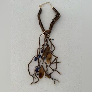 Chico's Brown and Blue Statement Necklace